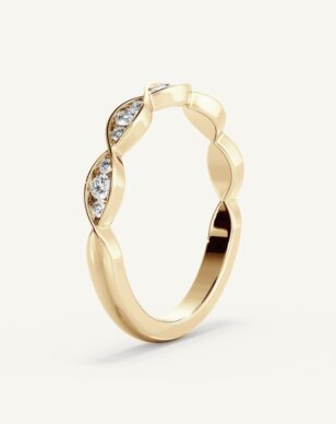 Alliansring Nicole med diamanter i twist-design i profil